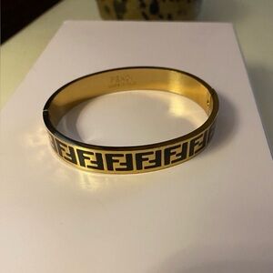 Fendi Gold Logo Bangle Bracelet